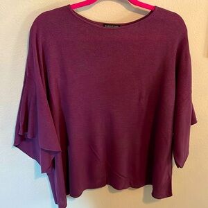 Eileen Fisher Beautiful Raspberry Sweater - Size Large - Elbow Length Sleeves